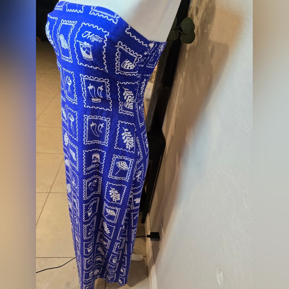 Paper Heart Australia Linen Blend Royal Blue Maxi Dress - Picture 3 of 6
